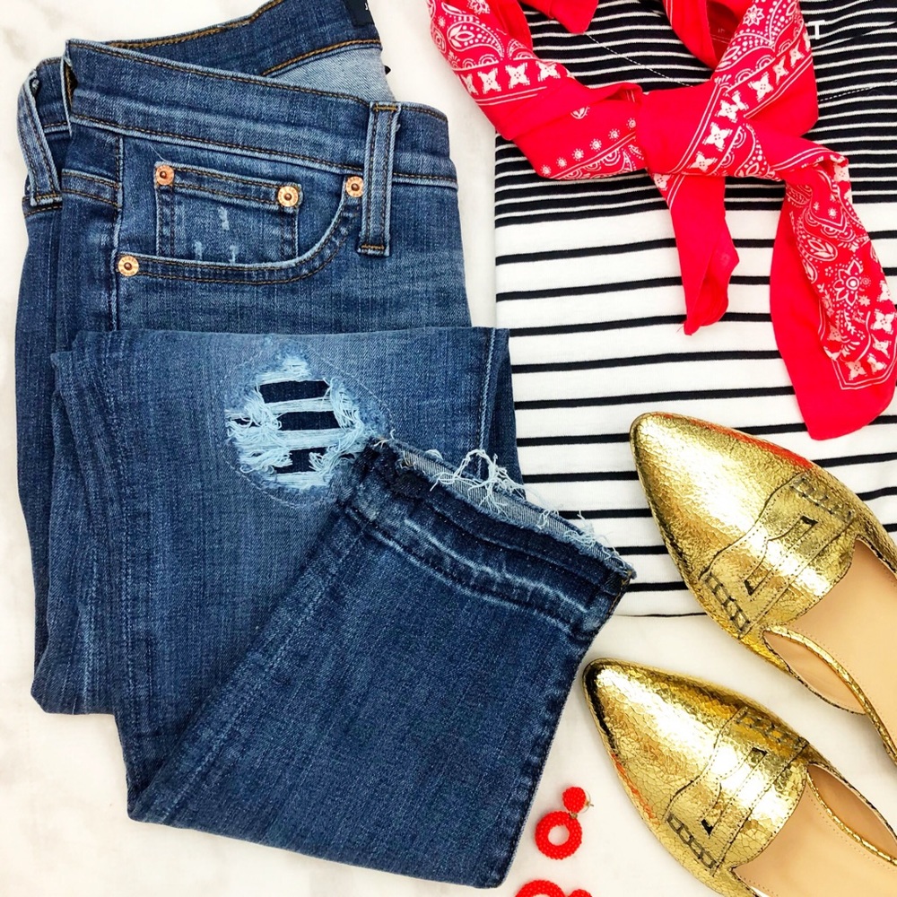 Medium Wash Distressed Toothpick Skinny Jeans